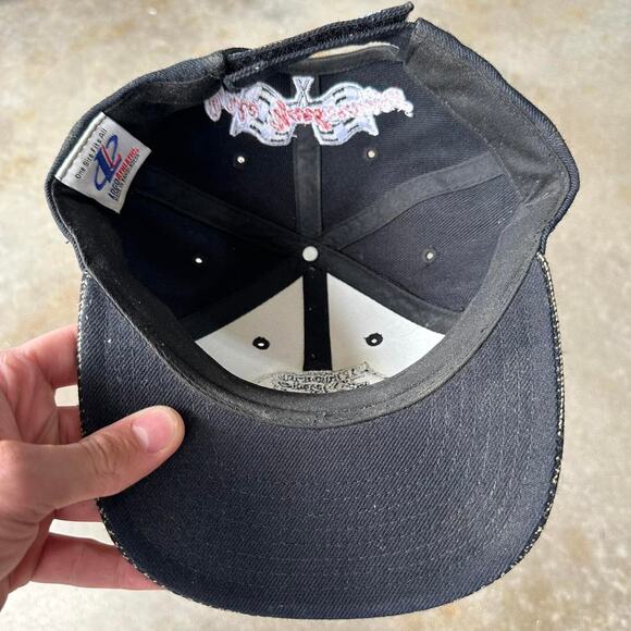 Vintage 90s Logo Athletic NASCAR Racing SnapBack Cap Checkered Brim Sports Cap - Picture 5 of 6